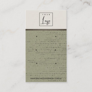 GRÖNT KRAFT WHITT DOT 3 STUD EARRING VISNING CARD VISITKORT