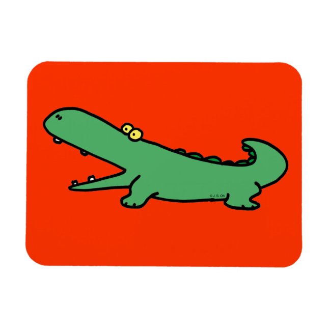 Grönt krokodil magnet (Horisontell)