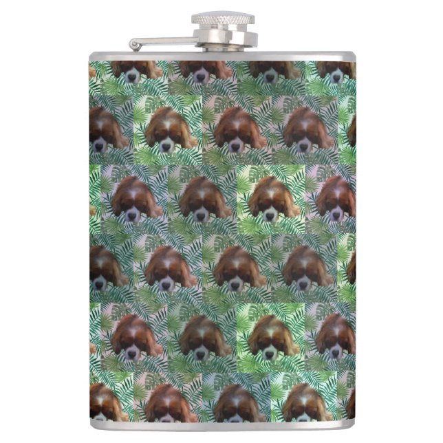 Grönt Kung Charles Cavalier spanel, Hip Flask Fickplunta (Framsidan)