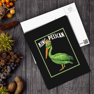 Grönt Kung Pelican-vykort Vykort