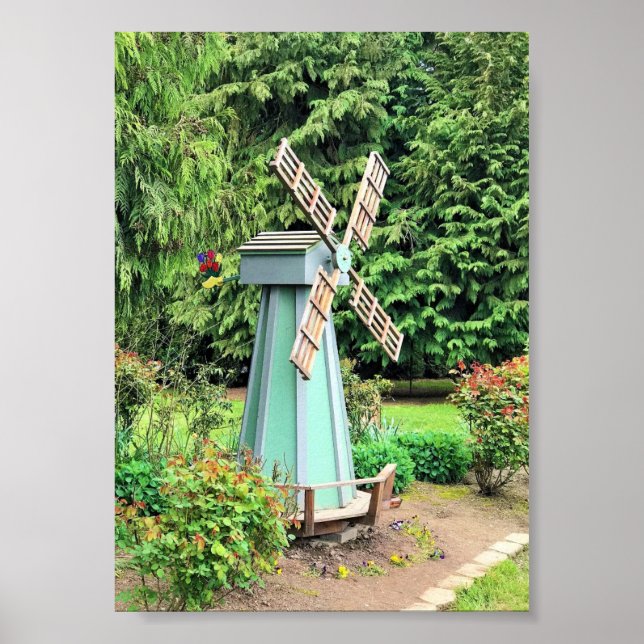 Grönt Kvarn Garden Decor Poster (Framsidan)