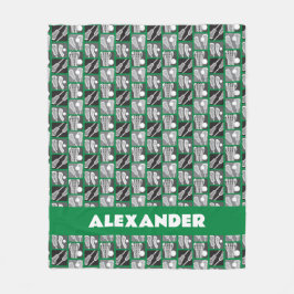 Grönt Lacrosse Blocks of Sticks and Bollar Fleecefilt