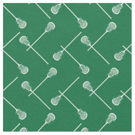 Grönt Lacrosse White Sticks Patterned Tyg