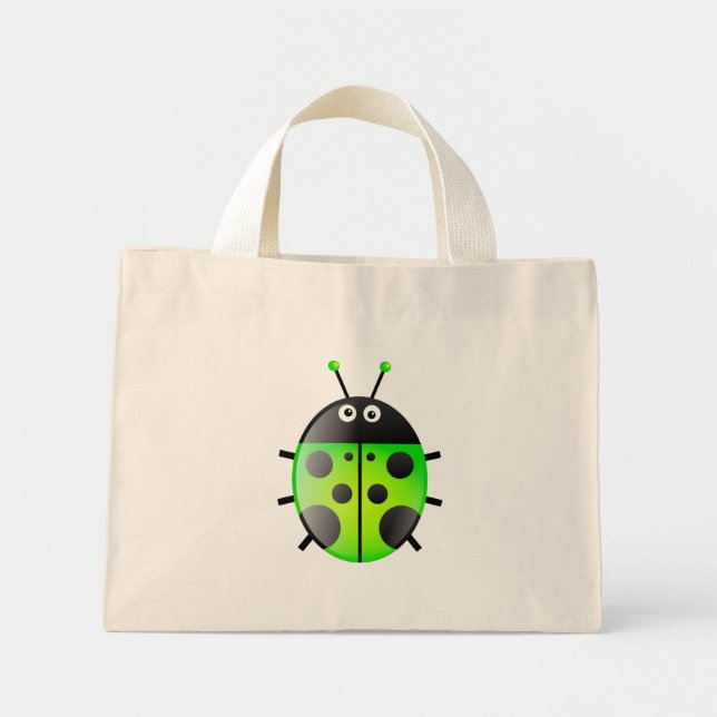 Grönt Ladybug Mini Tygkasse (Framsidan)