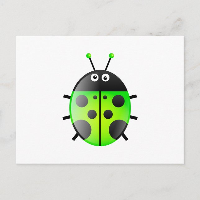 Grönt Ladybug Vykort (Framsida)
