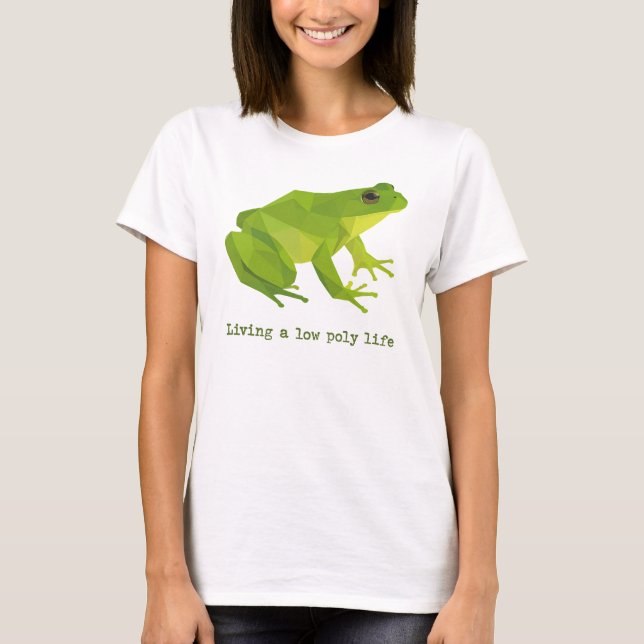 Grönt Lågpoly Life Frog Kvinnors liv T Shirt (Framsida)