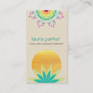 Grönt läka för Yoga för lotusblommablommalogot Visitkort