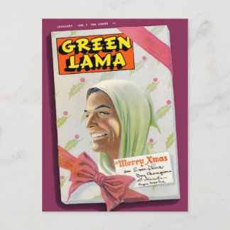Grönt Lama 7 Vykort