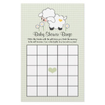 Grönt Lamb Baby Shower Bingo
