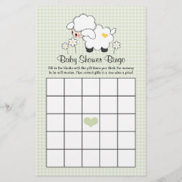 Grönt Lamb Baby Shower Bingo