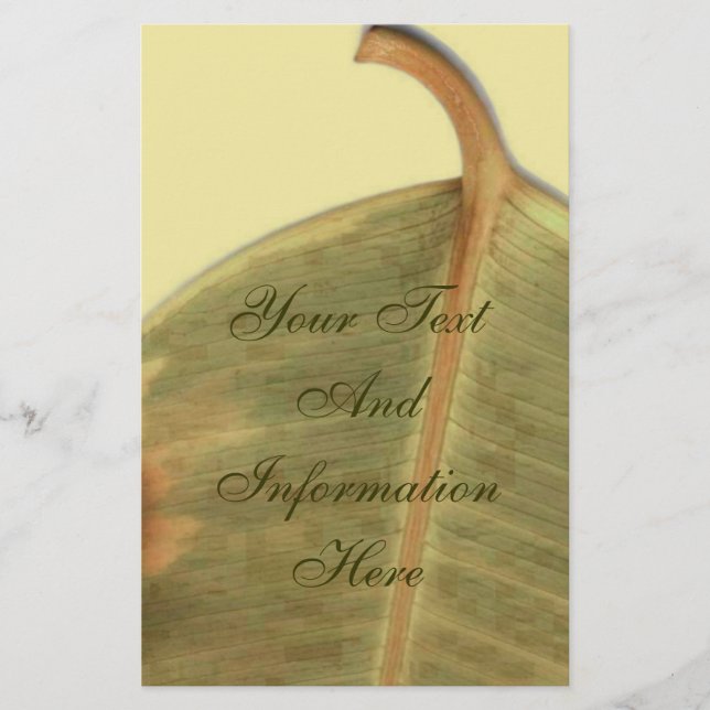 Grönt Lämna Stationery Brevpapper (Framsida)