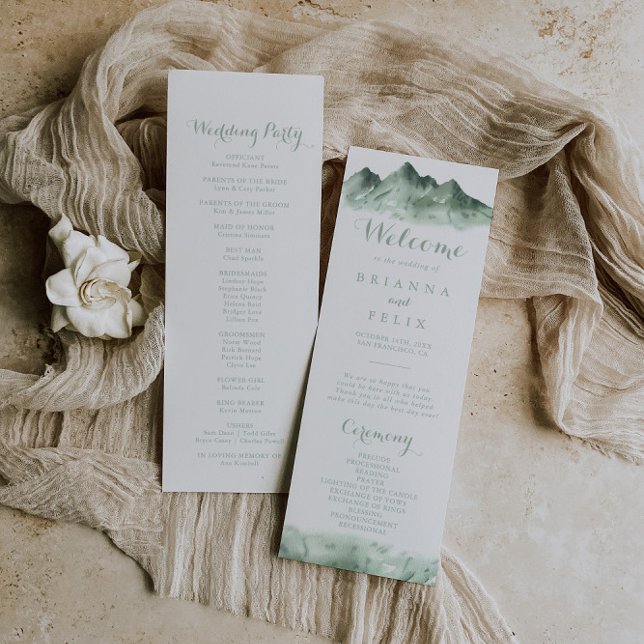 Grönt Land Calligraphy-Bröllopsprogrammet Program (Skapare uppladdad)