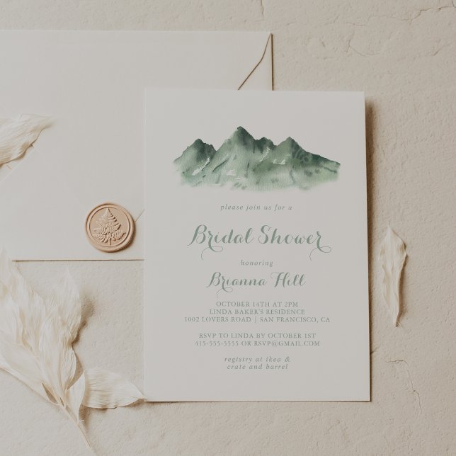 Grönt Land Calligraphy Möhippa Inbjudningar (Skapare uppladdad)