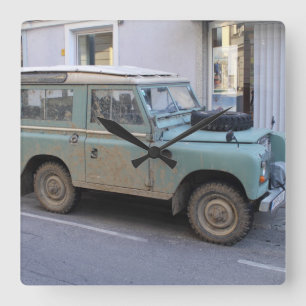 Grönt Land Rover Fyrkantig Klocka