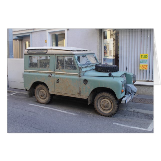Grönt Land Rover OBS Kort (Framsidan Horizontal)