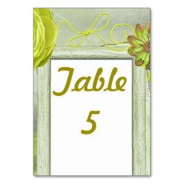 Grönt landsbygdsstil bordsnummer