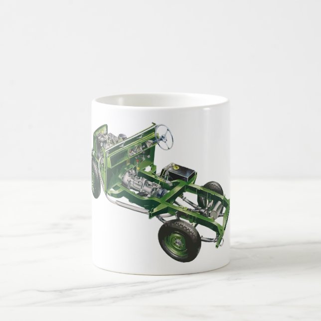 Grönt Landy Land Rover Cutaway som förliser Anka M Kaffemugg (Center)