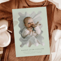 Grönt Långsamt Ram Birth Anouncement Photo