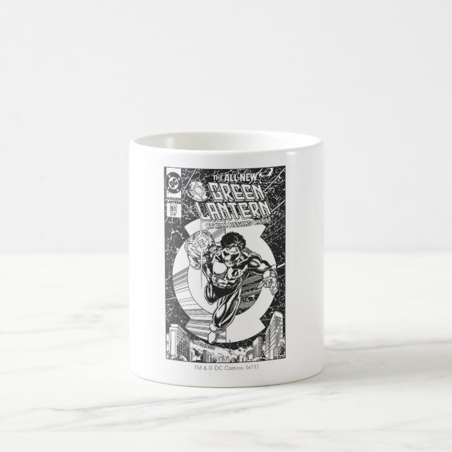 Grönt Lantern - allt börjar här, svart och vitt Kaffemugg (Center)