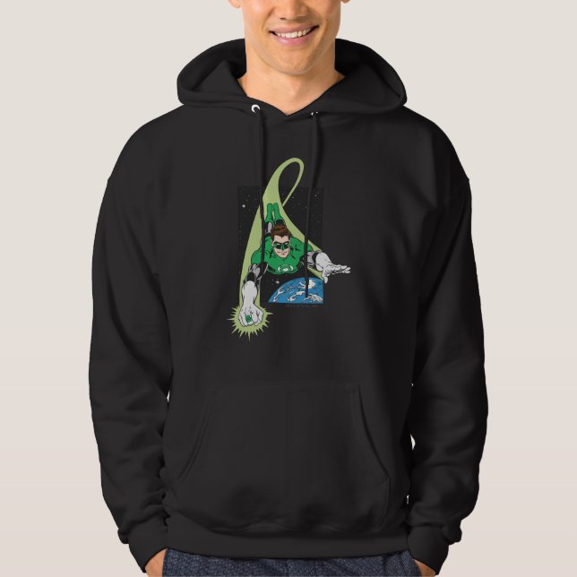 Grönt Lantern and Earth Sweatshirt Med Luva (Framsida)