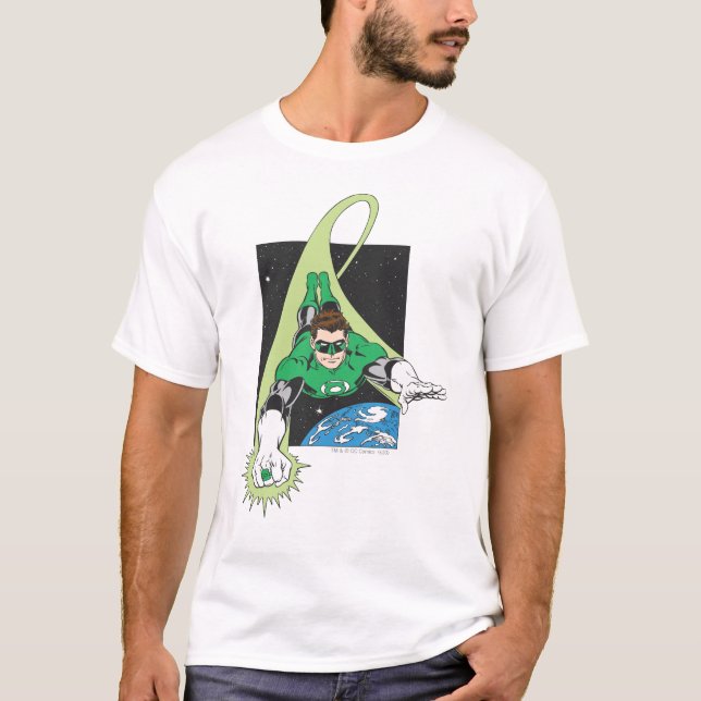Grönt Lantern and Earth T-shirt (Framsida)