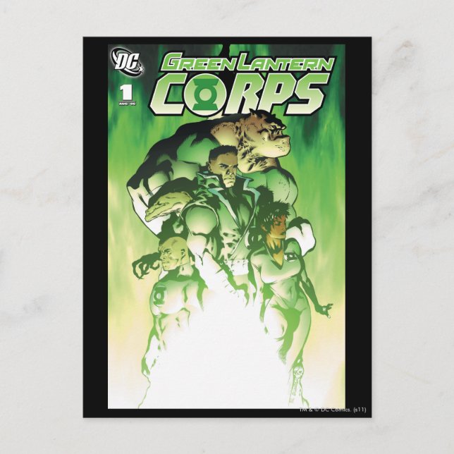 Grönt Lantern Corps Vykort (Framsida)