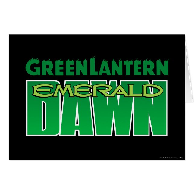 Grönt Lantern - Emerald Dawn Logotyp Hälsningskort (Framsidan Horizontal)