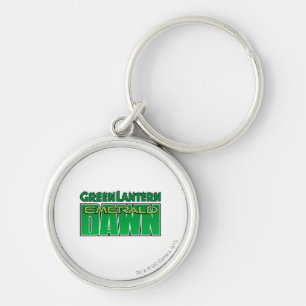 Grönt Lantern - Emerald Dawn Logotyp Rund Silverfärgad Nyckelring