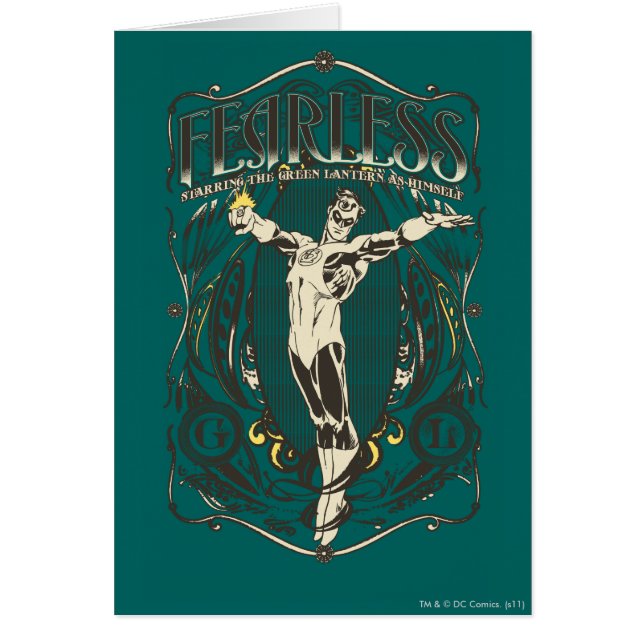 Grönt Lantern - "Fearless"-Poster Hälsningskort (Framsidan)