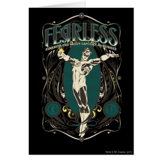 Grönt Lantern - "Fearless"-Poster Hälsningskort (Framsidan)
