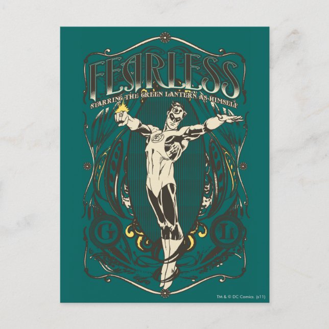 Grönt Lantern - "Fearless"-Poster Vykort (Framsida)