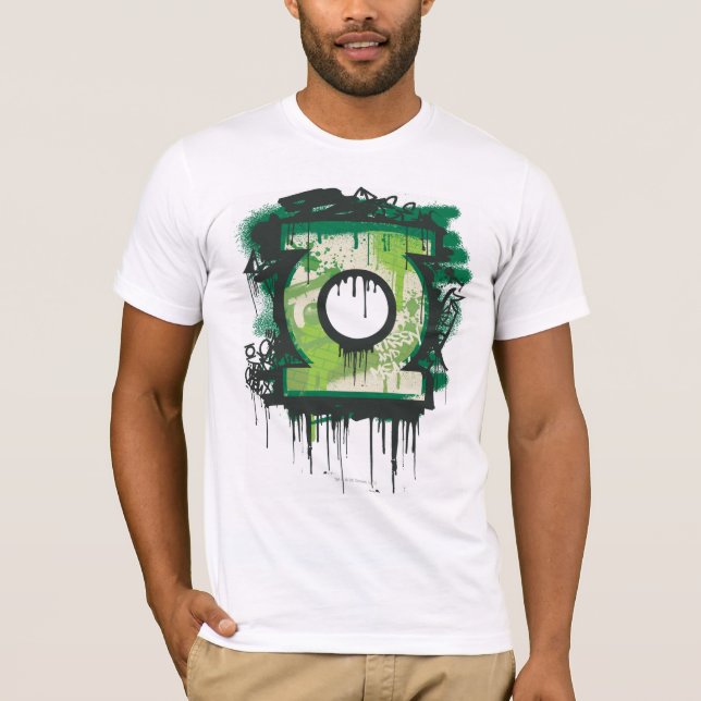 Grönt Lantern Graffiti Symbol T-shirt (Framsida)