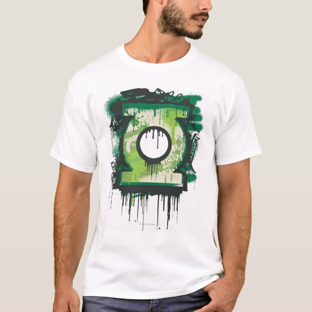 Grönt Lantern Graffiti Symbol Tee Shirt (Framsida)
