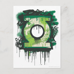 Grönt Lantern Graffiti Symbol Vykort