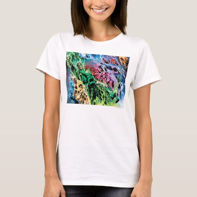 Grönt Lantern Group - Färg T-shirt (Framsida)
