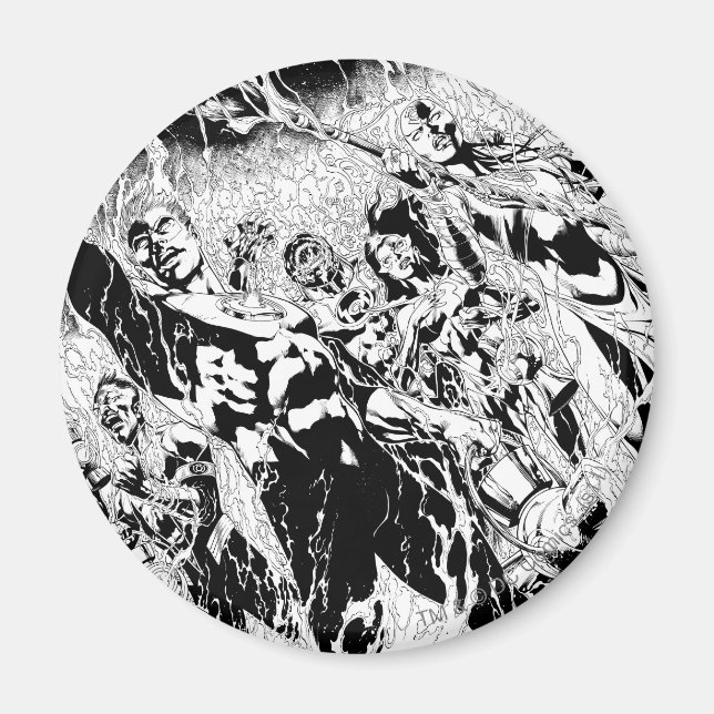 Grönt Lantern-grupp Magnet (Framsidan)