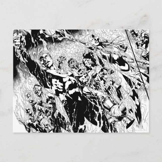 Grönt Lantern-grupp Vykort (Framsida)