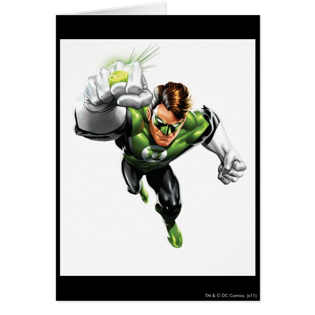 Grönt Lantern - helt återgiven, Arm Raise Hälsningskort (Framsidan)