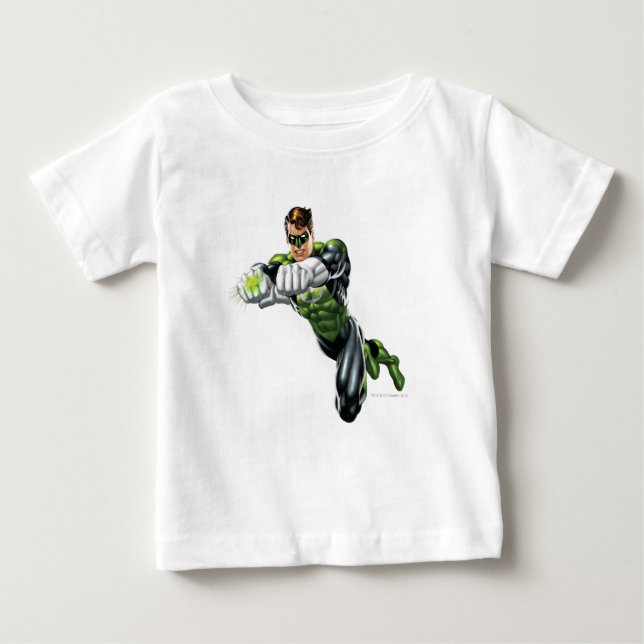 Grönt Lantern - helt återgiven, båda armarna framå Tee Shirt (Framsida)