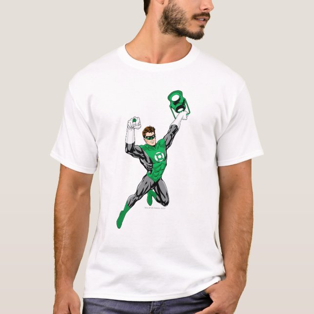 Grönt Lantern - helt återgiven, med lanternor T-shirt (Framsida)