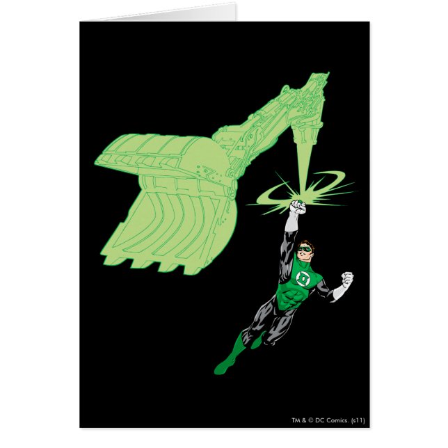 Grönt Lantern - helt återgiven, med maskin Hälsningskort (Framsidan)