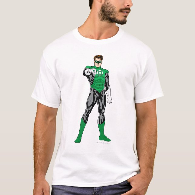 Grönt Lantern - helt återgiven, stående T-shirt (Framsida)
