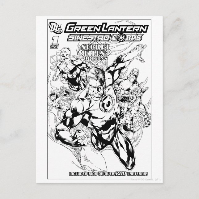 Grönt Lantern - Hemliga filer och Ursprung Cover,  Vykort (Framsida)