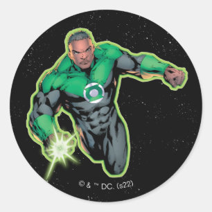 Grönt Lantern John Stewart Runt Klistermärke