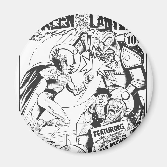 Grönt Lantern kontra guiden Odds, Black and Whi Magnet (Framsidan)