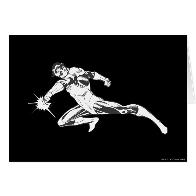 Grönt Lantern Lunges Down Hälsningskort (Framsidan Horizontal)