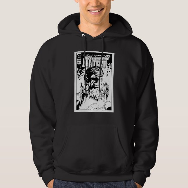Grönt Lantern - många Ringar, Svartvitt Hoodie (Framsida)