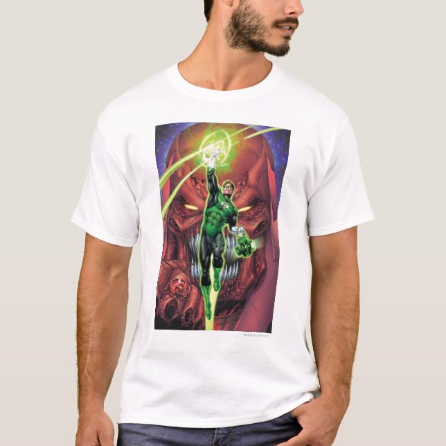 Grönt Lantern med ström av ljus - Färg T-shirt (Framsida)
