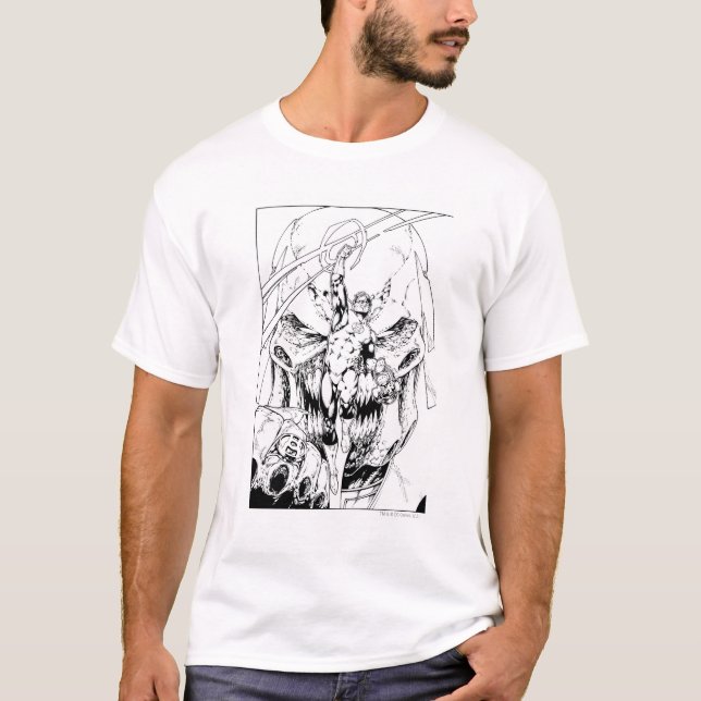 Grönt Lantern med ström av ljus T-shirt (Framsida)