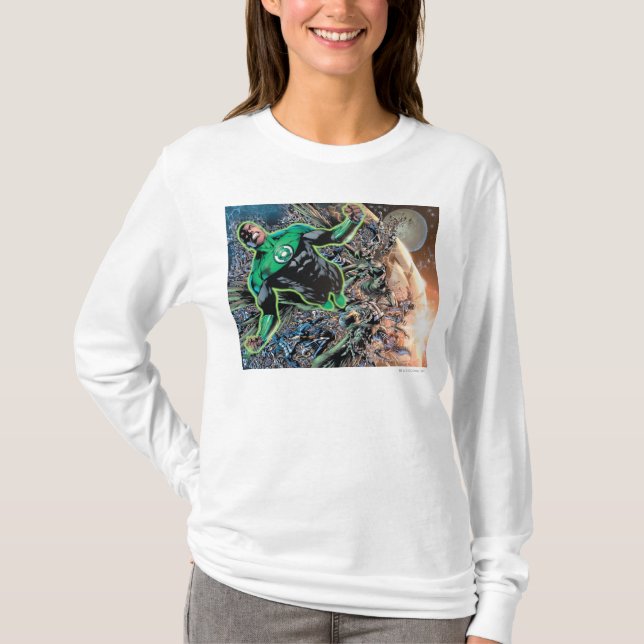 Grönt Lantern och Måne T Shirt (Framsida)